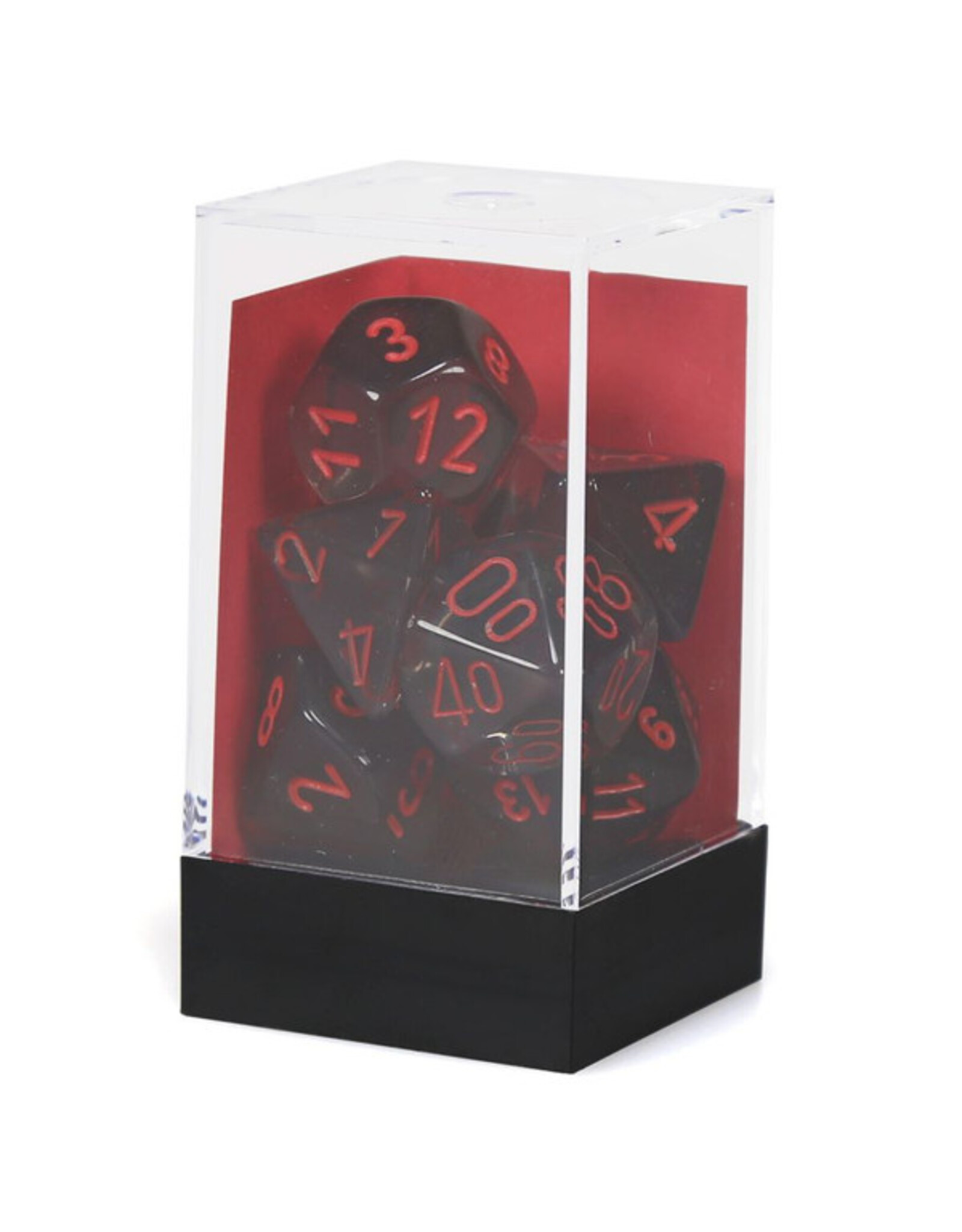 Chessex 7-Set Polyhedral Translucent Smoke/Red Set