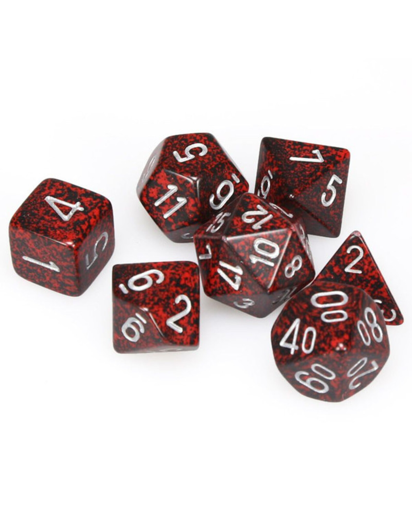 Chessex 7-Set Cube Speckled Silver Volcano