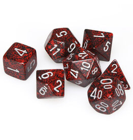 Chessex 7-Set Cube Speckled Silver Volcano