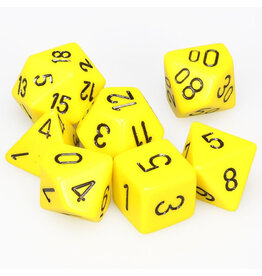 Chessex 7-Set Cube Opaque Yellow with Black