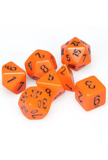 Chessex 7-Set Cube Opaque Orange with Black