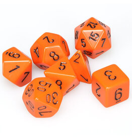 Chessex 7-Set Cube Opaque Orange with Black