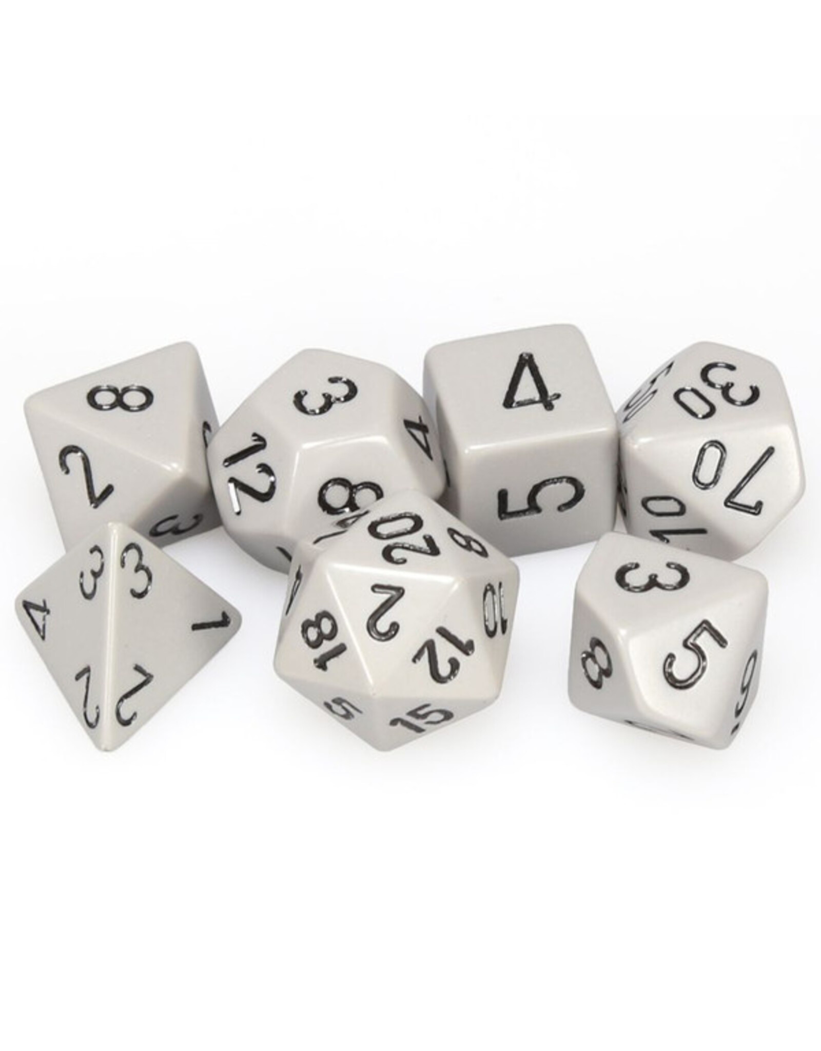 Chessex 7-Set Cube Opaque Grey with Black