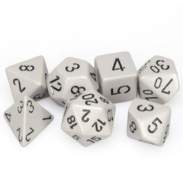 Chessex 7-Set Cube Opaque Grey with Black