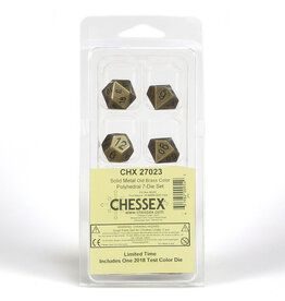 Chessex 7-Set Clamshell Metal Old Brass with Black