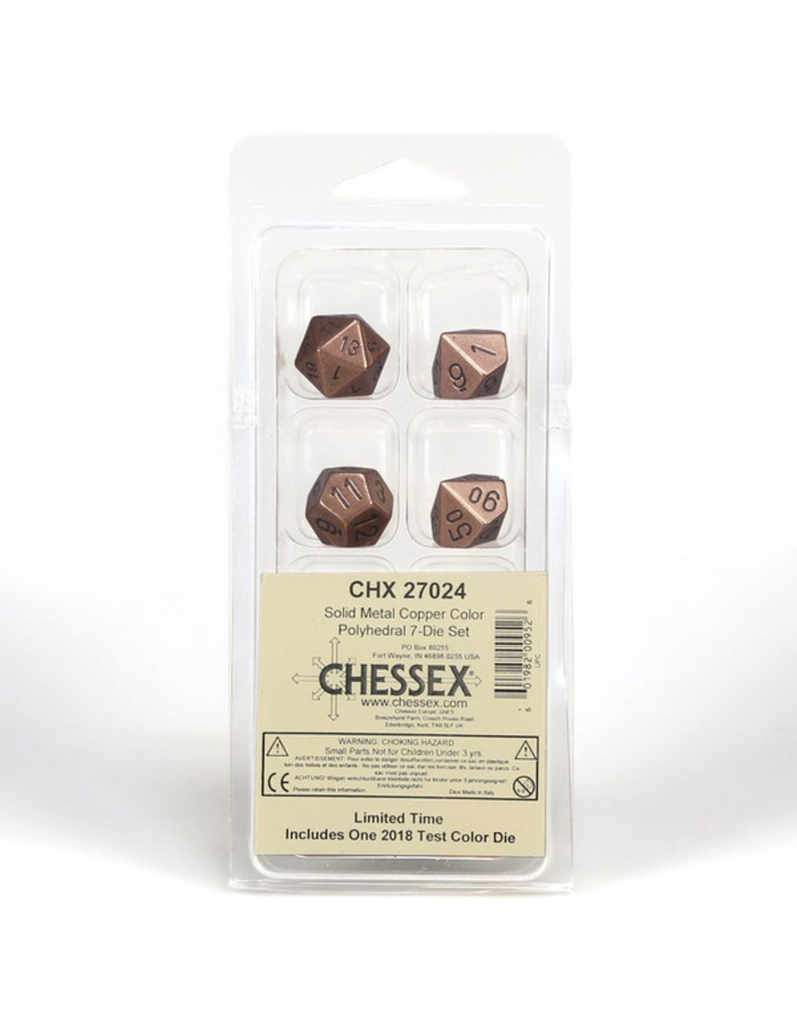 Chessex 7-Set Clamshell Metal Copper with Black