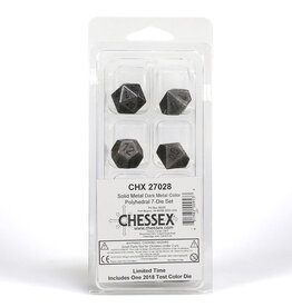 Chessex 7-Set Clamshell Metal Dark Metal with Black