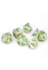 Chessex 7-Set Cube Marble Green with Dark Green