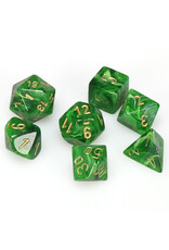 Chessex 7-Set Cube Vortex Green with Gold