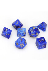 Chessex 7-Set Cube Vortex Blue with Gold
