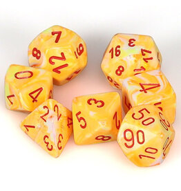 Chessex 7-Set Cube Festive Sunburst with Red