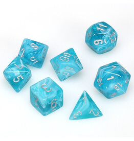 Chessex 7-Set Cube Cirrus Aqua with Silver