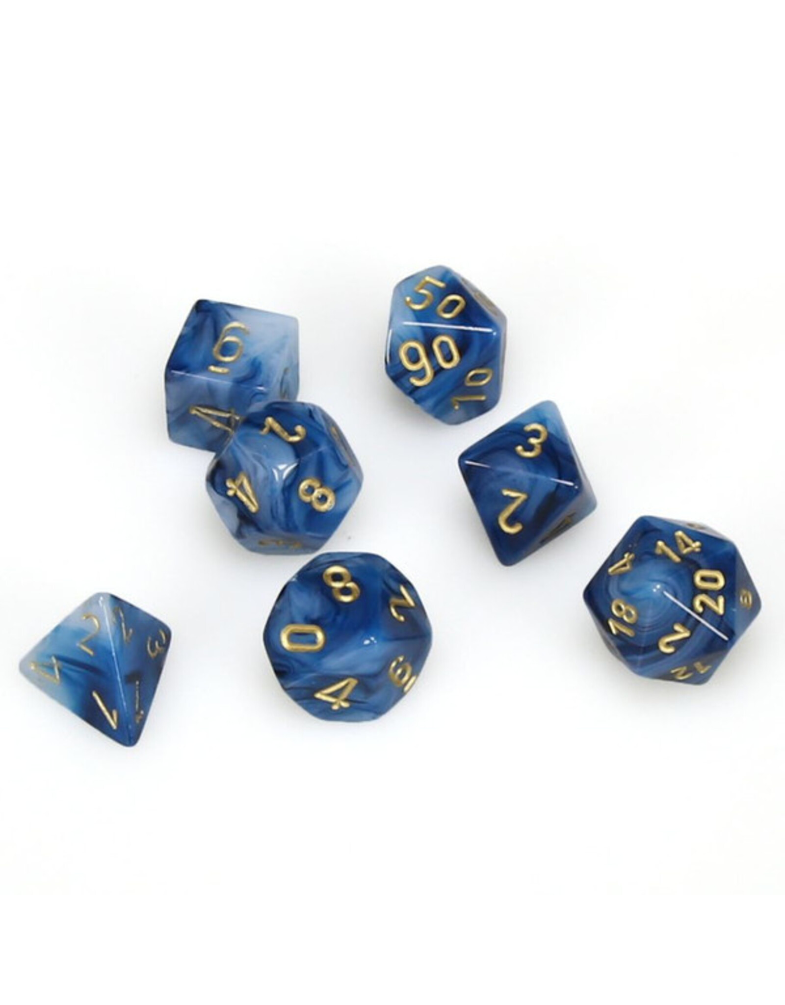 Chessex 7-Set Cube Phantom Teal with Gold