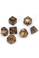 Chessex 7-Set Cube Lustrous Gold with Silver