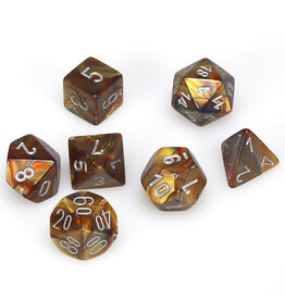 Chessex 7-Set Cube Lustrous Gold with Silver