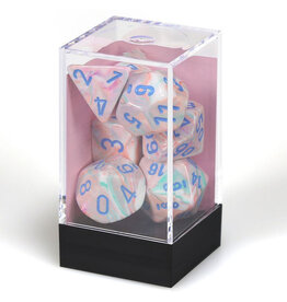 Chessex 7-Set Cube Festive Pop-Art with Blue