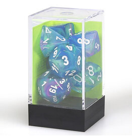 Chessex 7-Set Cube Festive Waterlily with White