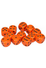 Chessex d6 Cube 16mm Opaque Orange with Black (12)