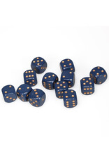 Chessex d6 Cube 16mm Opaque Dusty Blue with Copper (12)