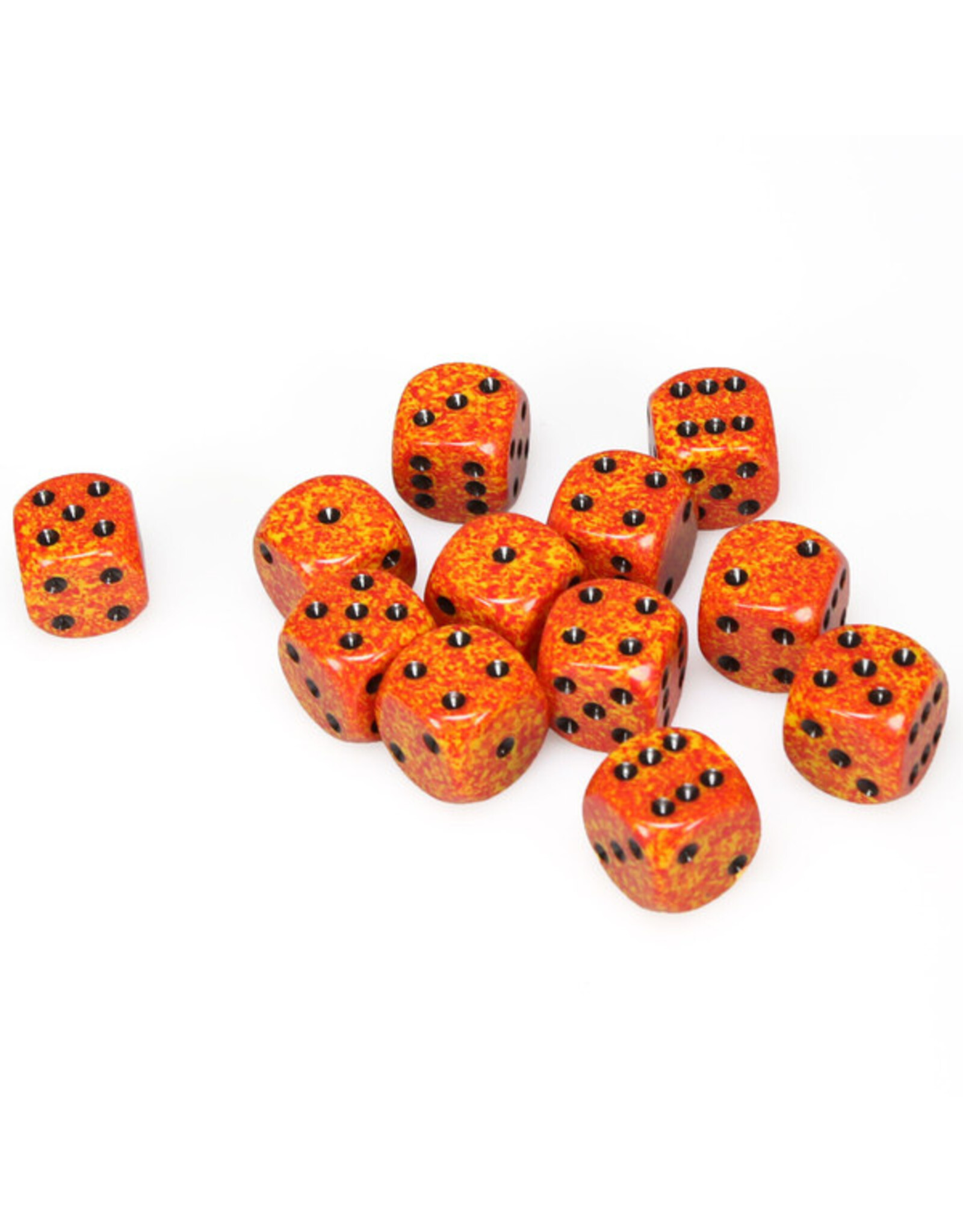 Chessex d6 Cube 16mm Speckled Fire (12)