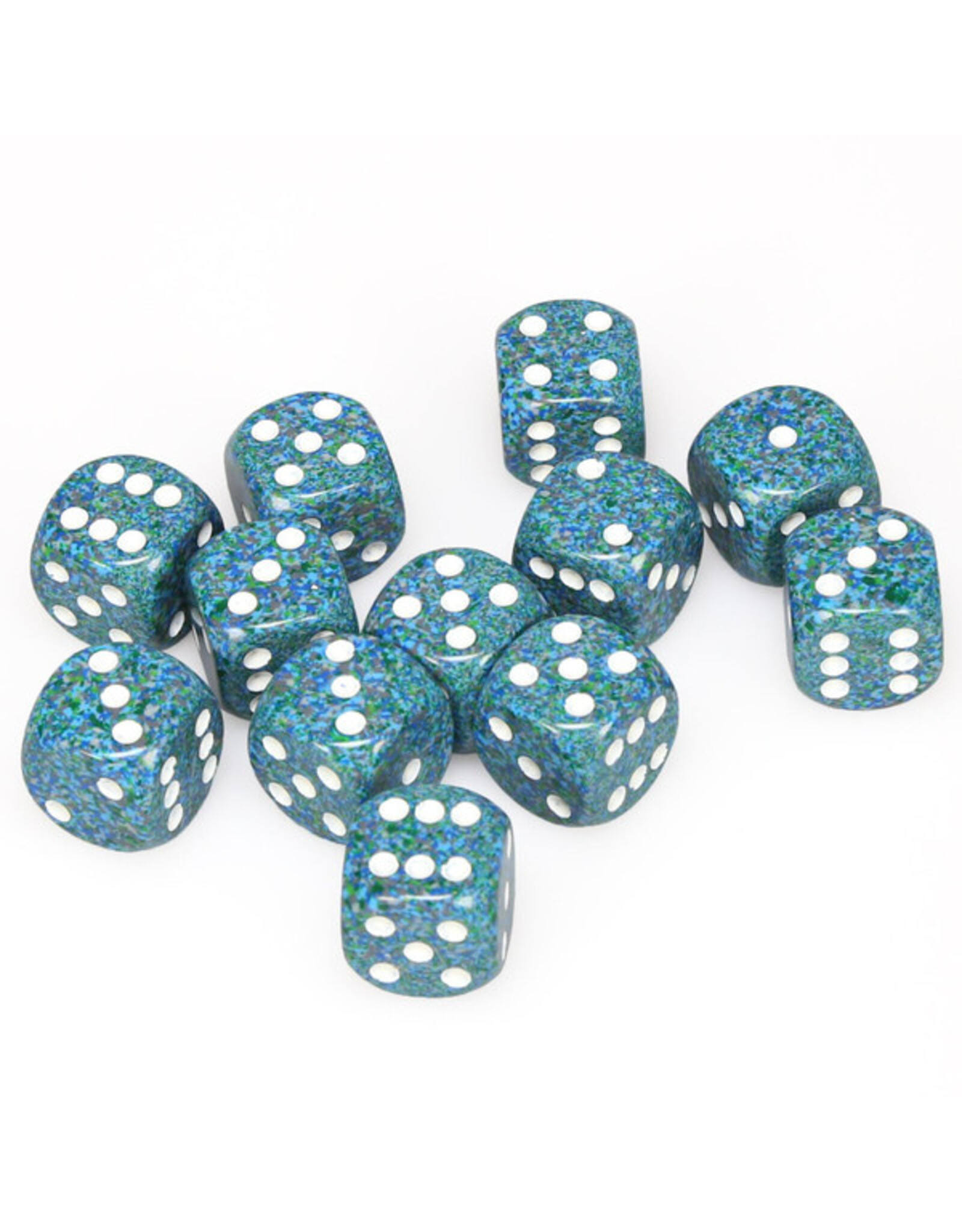 Chessex d6 Cube 16mm Speckled Sea (12)