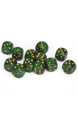 Chessex d6 Cube 16mm Speckled Golden Recon (12)