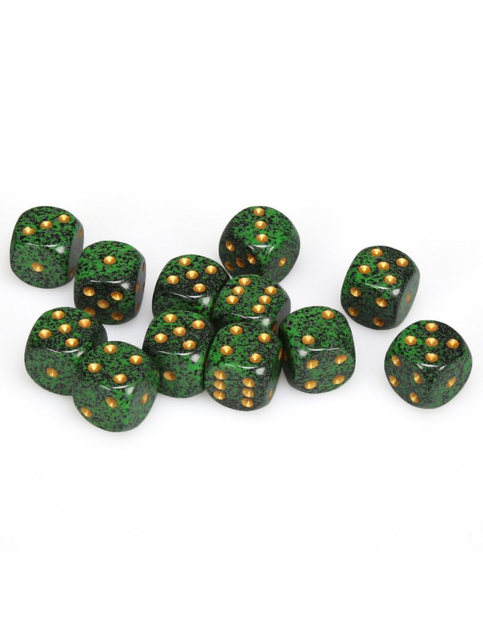 Chessex d6 Cube 16mm Speckled Golden Recon (12)