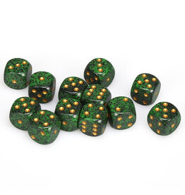 Chessex d6 Cube 16mm Speckled Golden Recon (12)