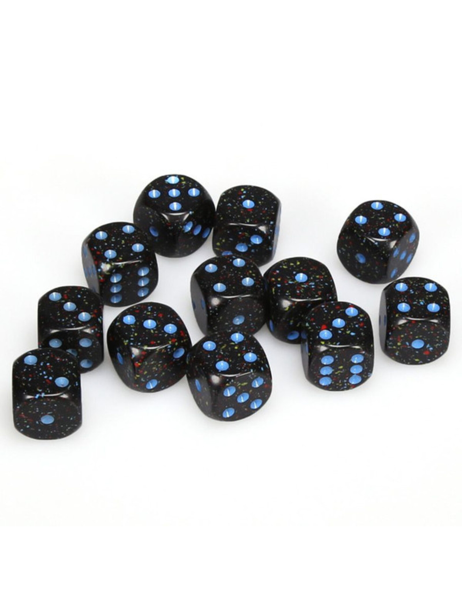 Chessex d6 Cube 16mm Speckled Blue Stars (12)