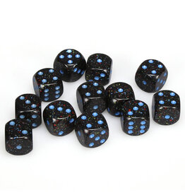 Chessex d6 Cube 16mm Speckled Blue Stars (12)