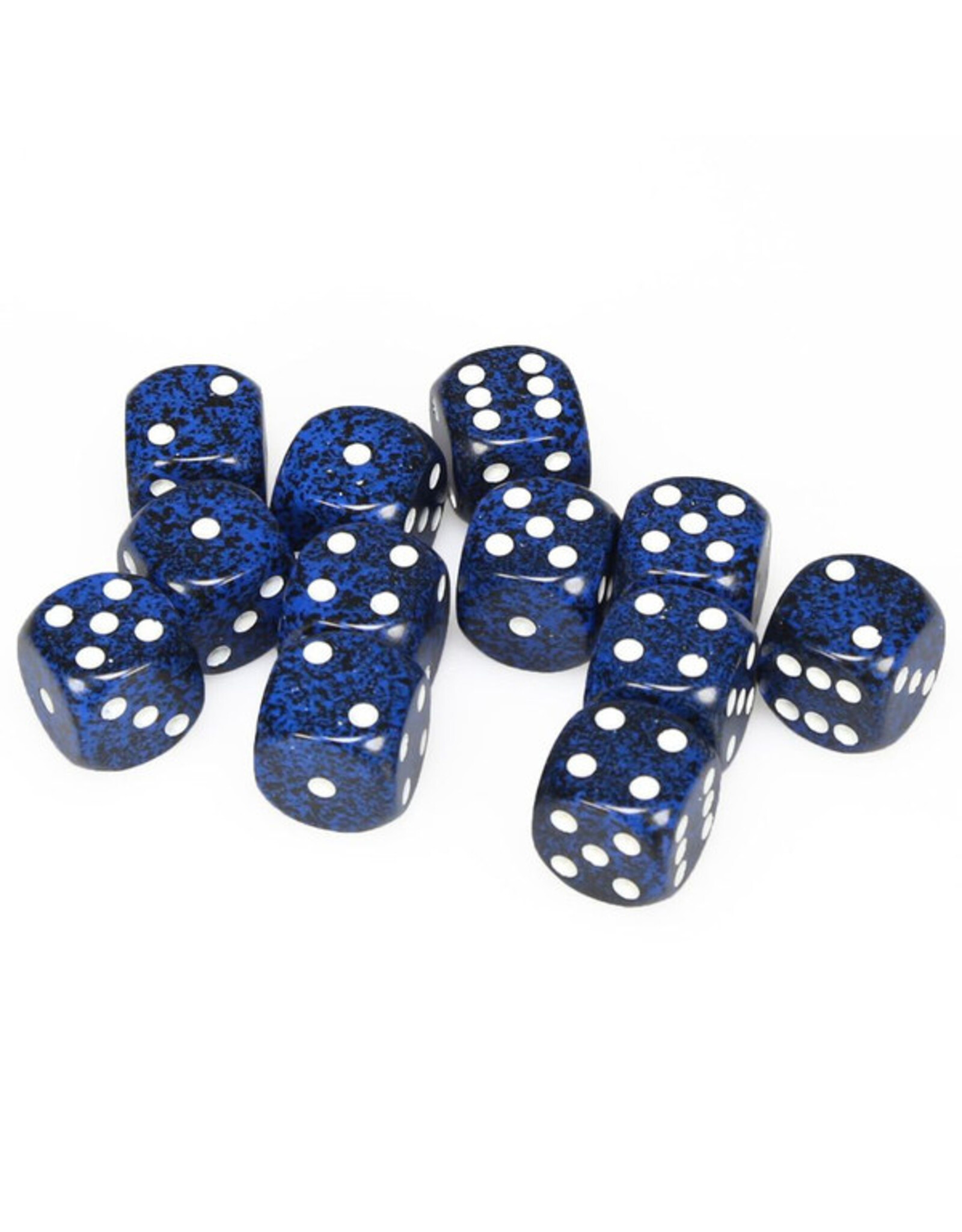 Chessex d6 Cube 16mm Speckled Stealth (12)