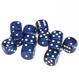 Chessex d6 Cube 16mm Speckled Stealth (12)
