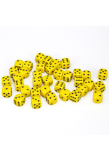 Chessex d6 Cube 12mm Opaque Yellow with Black (36)