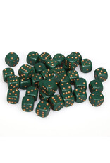 Chessex d6 Cube 12mm Opaque Dusty Green with Copper (36)