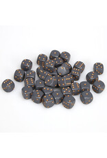 Chessex d6 Cube 12mm Opaque Dark Grey with Copper (36)
