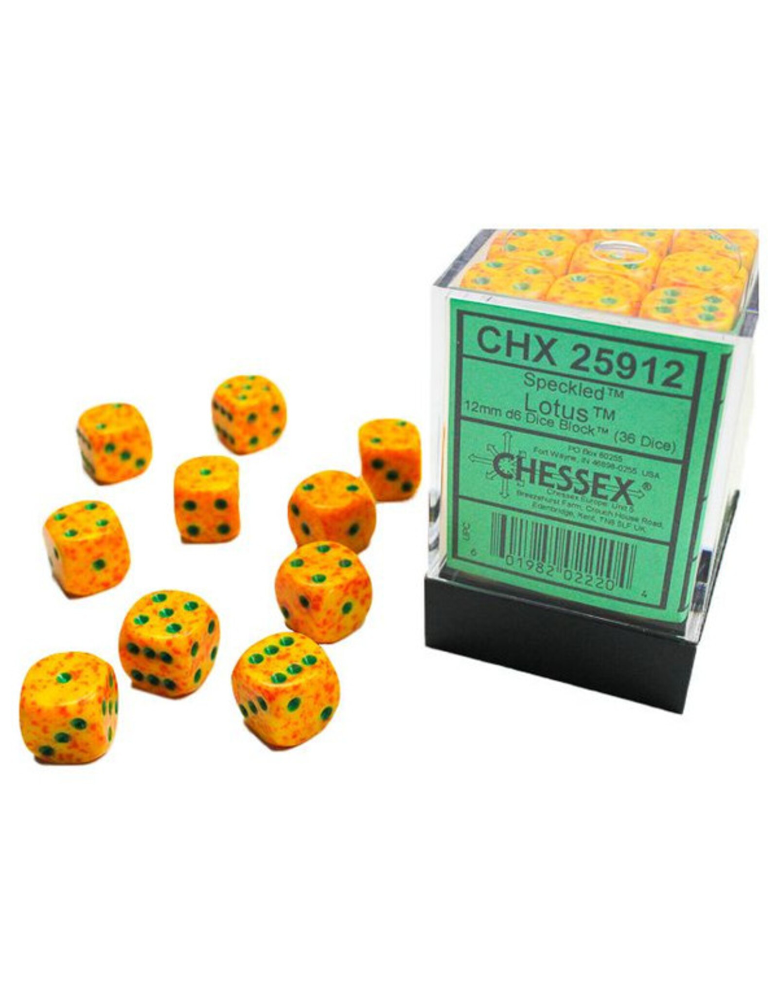 Chessex d6 Cube 12mm Speckled Lotus (36)