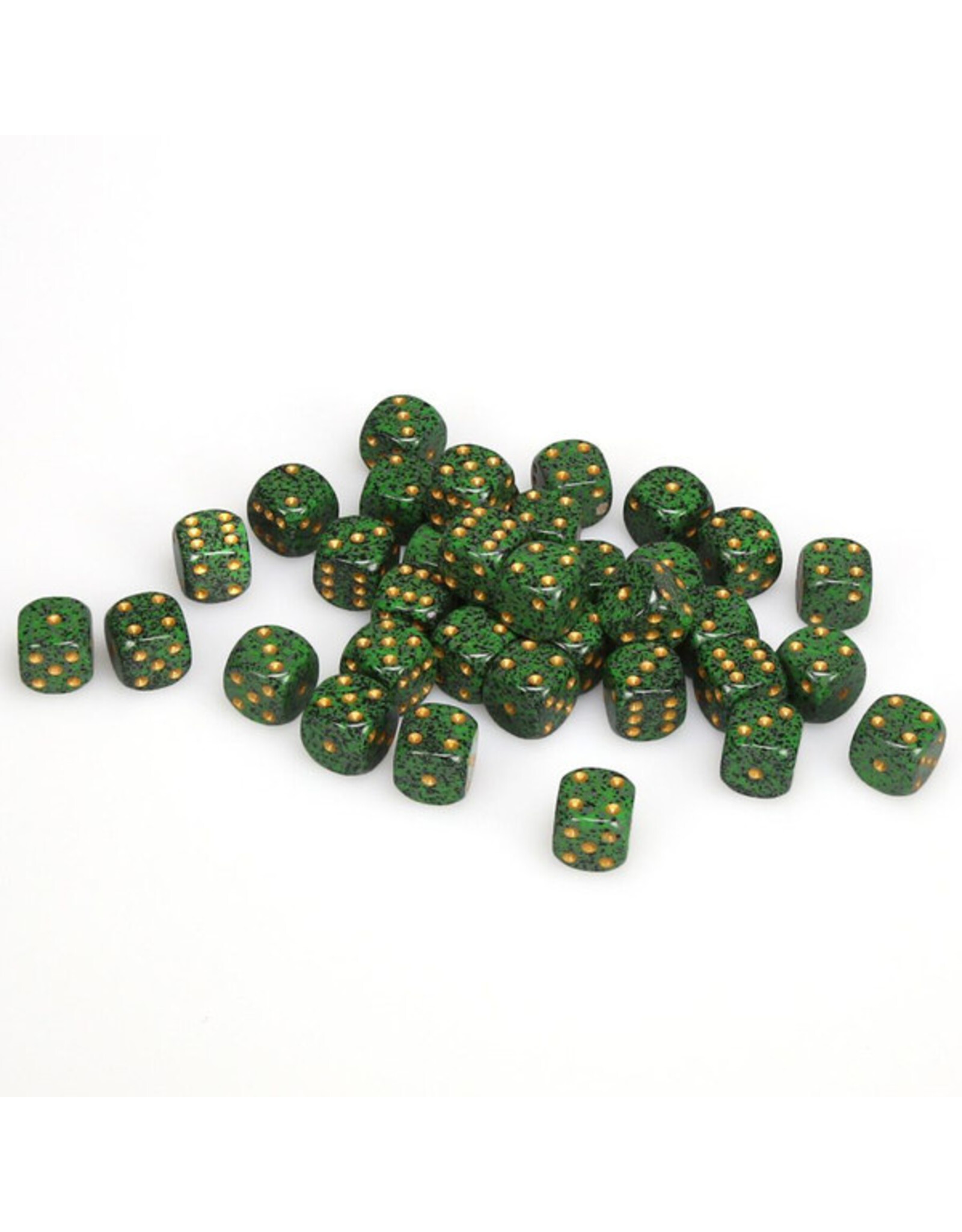 Chessex d6 Cube 12mm Speckled Golden Recon (36)