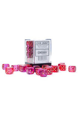 Chessex d6 Cube 12mm Gemini Translucent Red-Violet with Gold (36)