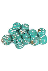 Chessex d6 Cube 16mm Marble Oxi-Copper with White (12)