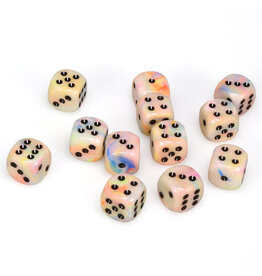 Chessex d6 Cube 16mm Festive Circus with Black (12)