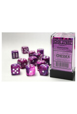 Chessex d6 Cube 16mm Festive Violet with White (12)