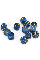Chessex d6 Cube 16mm Phantom Teal with Gold (12)