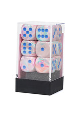 Chessex d6 Cube 16mm Festive Pop-Art with Blue (12)