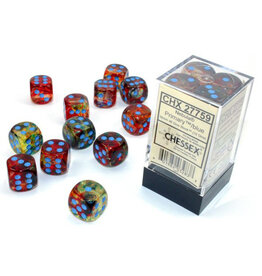 Chessex d6 Cube 16mm Luminary Nebula Primary with turquoise (12)