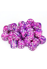 Chessex d6 Cube 12mm Festive Violet with White (36)