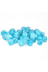 Chessex d6 Cube 12mm Cirrus Aqua with Silver (36)