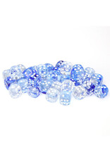 Chessex d6 Cube 12mm Nebula Dark Blue with White (36)