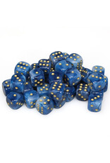Chessex d6 Cube 12mm Phantom Teal with Gold (36)