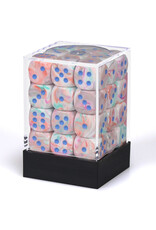 Chessex d6 Cube 12mm Festive Pop-Art with Blue (36)