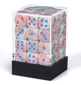 Chessex d6 Cube 12mm Festive Pop-Art with Blue (36)